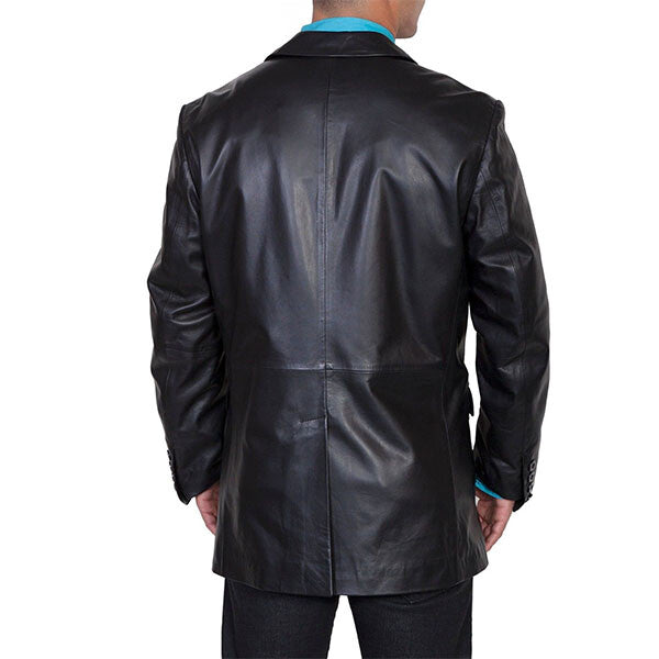 Men’s Black Roca Casual Leather Blazer