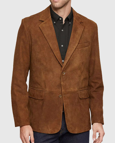 Suede Leather Blazer For Men