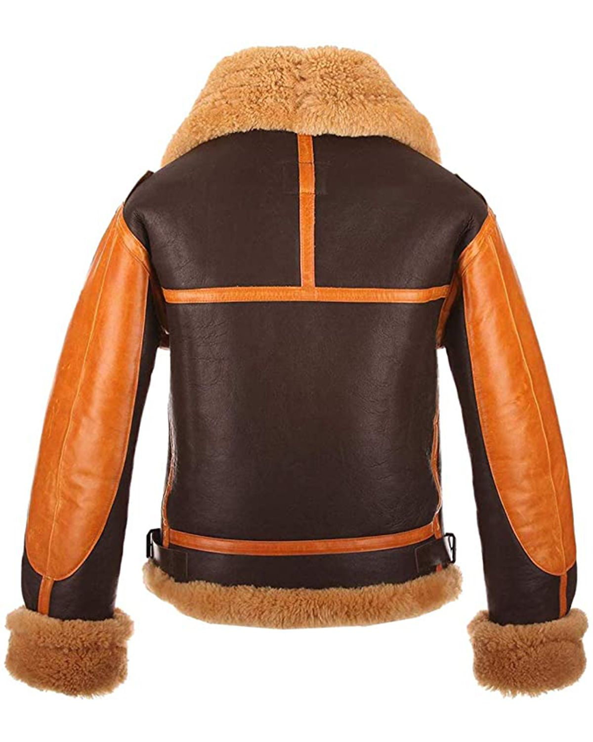 Glowrexs Jackets Men's Choco Aviator Real Sheepskin Leather Jacket