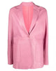 Glowrexs Pink Leather Blazer Womens