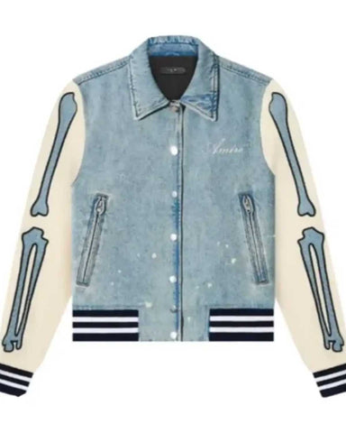 Glowrexs Skeleton Varsity Halloween Jacket