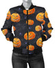 Glowrexs Halloween Pumpkin Print Bomber Jacket