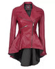 Glowrexs Womens Leather Pink Peplum Jacket