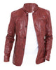 Glowrexs Men’s Casual Wear Slim Fit Style Burgundy Faux Leather Jacket