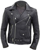 Glowrexs Men's Black Motorcycle Real Leather Jacket