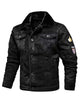 Glowrexs Men Aviator Bomber Leather Jacket