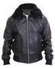 Glowrexs Men's G1 Navy Black Leather Jacket