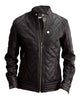 Glowrexs Men’s Black Faux Racer Leather Jacket