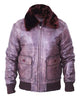 Glowrexs Men's Aviator A2 Flight Distressed Brown Jacket