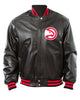 Glowrexs Atlanta Hawks Bomber Black Leather Jacket