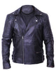 Glowrexs Men's Biker Black Quilted Leather Jacket