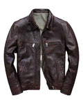 Glowrexs Men Biker Brown Vintage Jacket