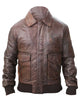 Glowrexs Men's Aviator A2 Distressed Brown Leather Jacket