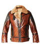 Glowrexs Mens B3 Shearling Aviator Distressed Jacket