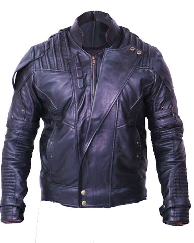 Glowrexs Chris Pratt's Star Lord Black Leather Jacket