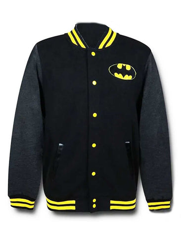 Glowrexs Classic Logo Batman Varsity Black Jacket