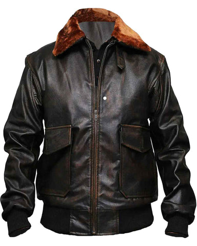 Glowrexs U.S Navy G-1 Military Flight Men's Genuine Leather Jacket