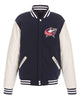 Glowrexs Columbus Blue Jackets Varsity Bomber Blue and White Jacket