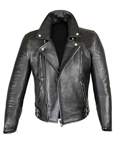 Glowrexs Patrol Biker Classic Black Leather Jacket