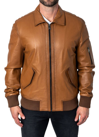 Mens Soft Vintage Bomber Leather Jacket