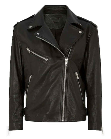 Glowrexs Mint Velvet Oversized Leather Jacket