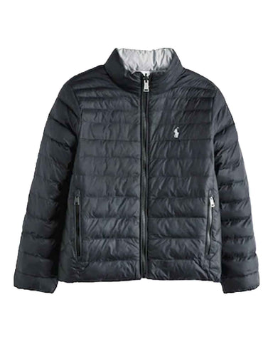 Glowrexs Polo Ralph Lauren Boys Grey Reversible Logo Jacket