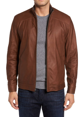 Mens Iconic Brown Lambskin Leather Jacket