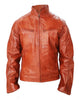 Glowrexs Men's Fashion Brown Genuine Leather Jacket