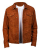 Glowrexs Men’s Brown Suede Trucker Jacket