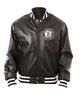 Glowrexs Brooklyn Nets Letterman Black Leather Jacket