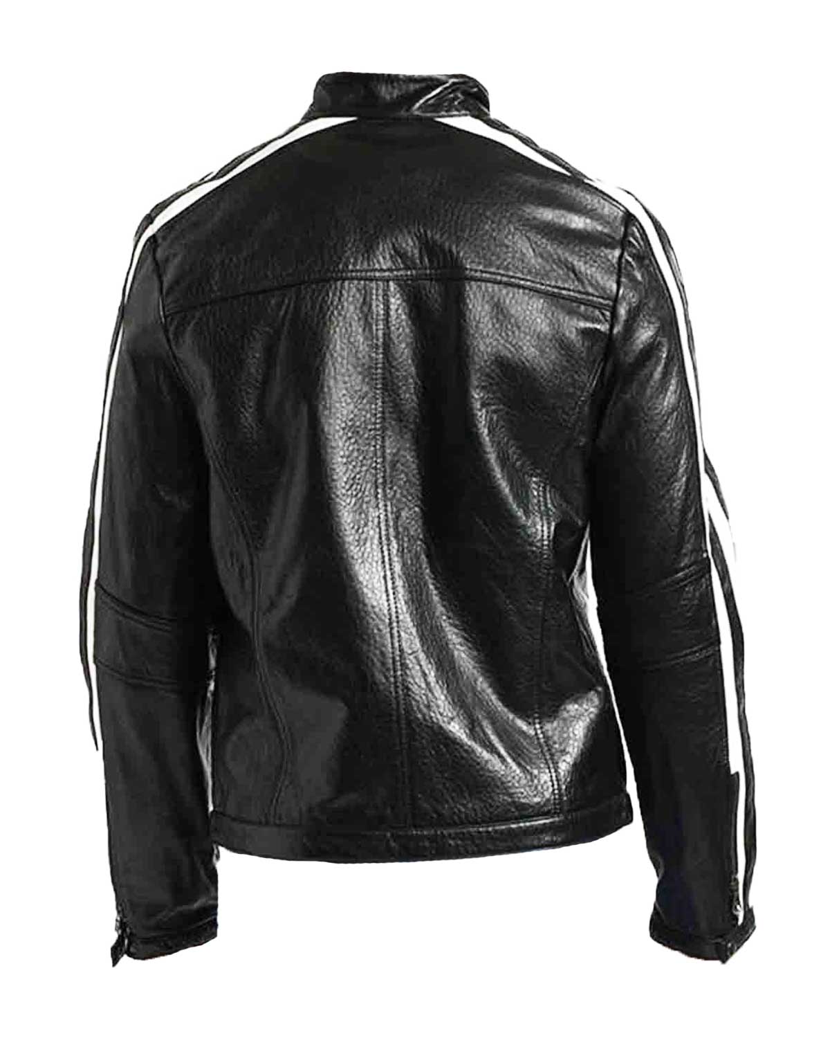 Glowrexs Men's Biker Striped Jacket