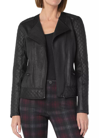 Womens Vintage Black Biker Leather Jacket