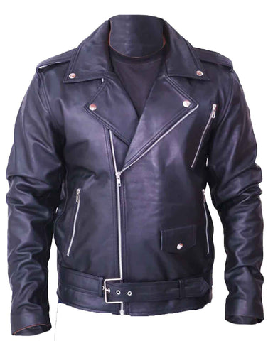 Glowrexs Men's Slim Fit Adam Levine Black Leather Jacket