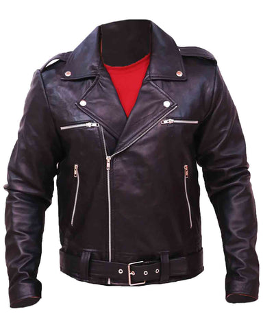 Glowrexs The Walking Dead Negan Jeffrey Black Biker Leather Jacket