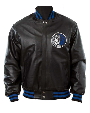 Glowrexs Dallas Mavericks Bomber Black Leather Jacket