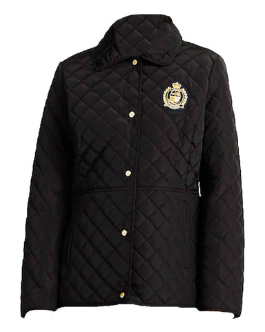 Glowrexs Lauren Ralph Lauren Black Crest Patch Diamond Quilted Jacket
