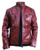 Glowrexs Men's Quilted Maroon Cafe Racer Leather Jacket