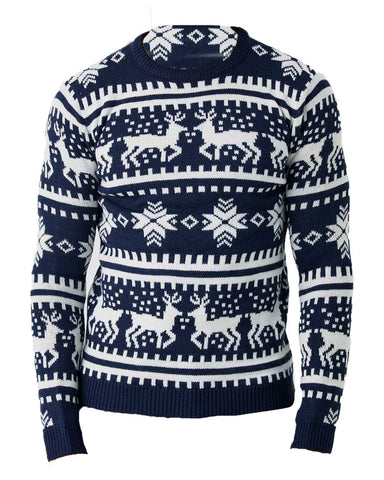 Glowrexs Reindeer Fair Isle Christmas Red Jumper Sweater