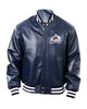 Glowrexs Colorado Avalanche Letterman Navy Blue Leather Jacket