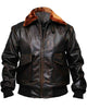 Glowrexs Mens Flying G1 Bomber Leather Jacket