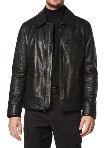 Mens Vintage Black Leather Jacket