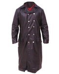 Glowrexs German Military Coat Men's Army Real Leather Trench Coat