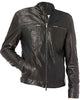 Glowrexs Men's Black Chris Wellford Leather Jacket with Shirt Style Collar