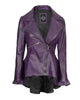 Glowrexs Women’s Purple Peplum Leather Jacket