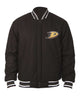 Glowrexs Anaheim Ducks Bomber Black Wool Jacket