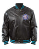 Glowrexs Charlotte Hornets Letterman Black Leather Jacket