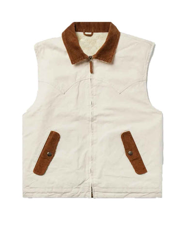 Glowrexs Men's Cotton Canvas Sherpa Lining Vest