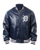 Glowrexs Detroit Tigers Bomber Navy Blue Leather Jacket