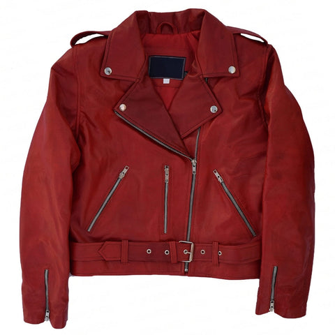 Glowrexs Last Christmas Emilia Clarke Red Leather Jacket