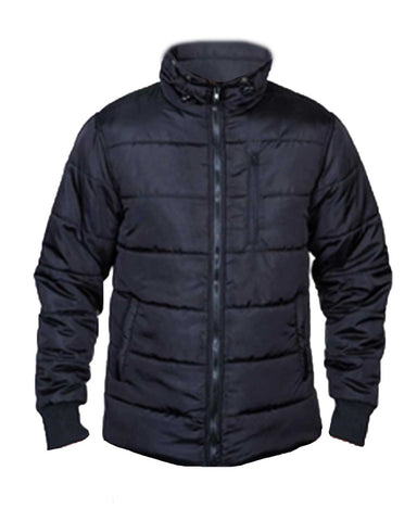 Glowrexs Mens Black Puffer Hooded Jacket